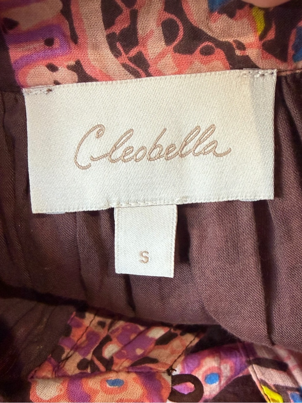 Cleobella Elvia Mini Dress Size Small Brown Cotton Boho Peasant Puff Sleeves - Picture 9 of 13